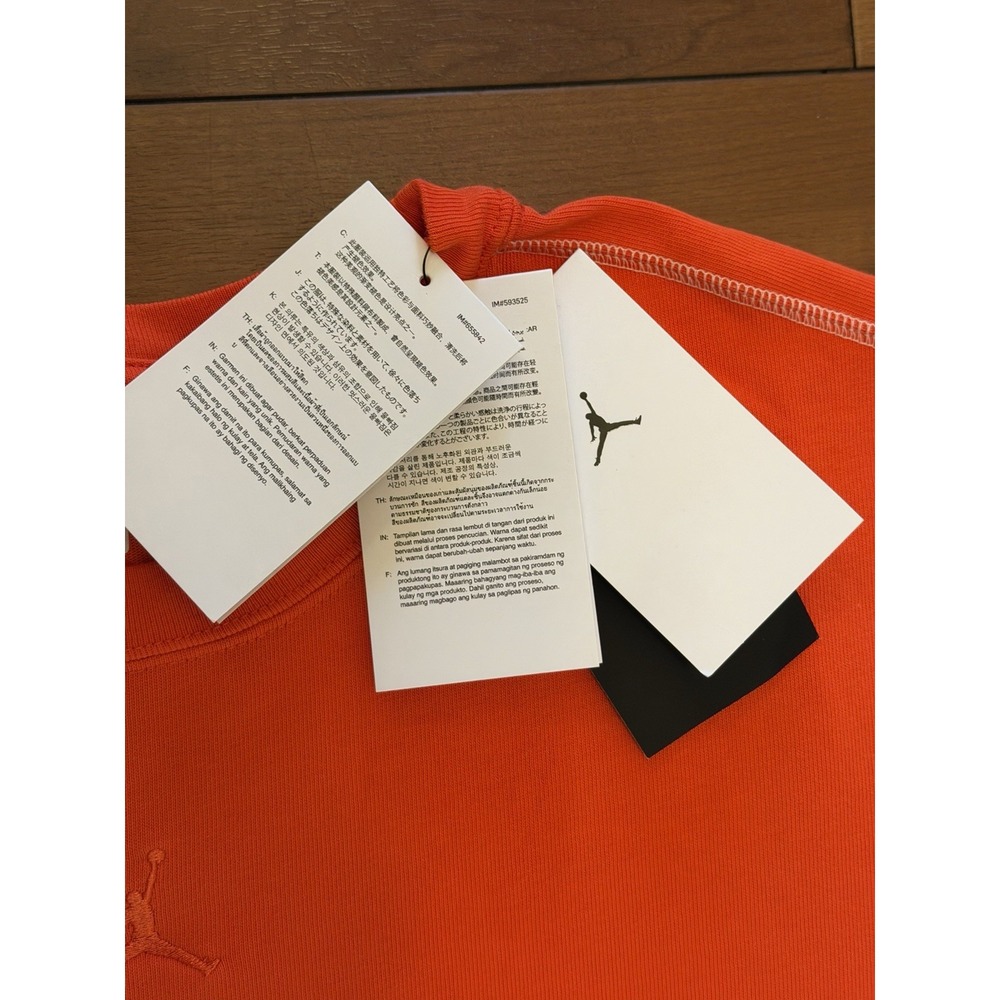Jordan Flight Heavyweight Long Sleeve Crew T-Shirt Orange IF1829-673 Mens Medium - Picture 9 of 11
